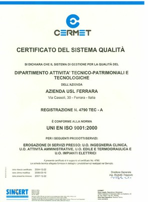 Certificazione ISO 9001:2000