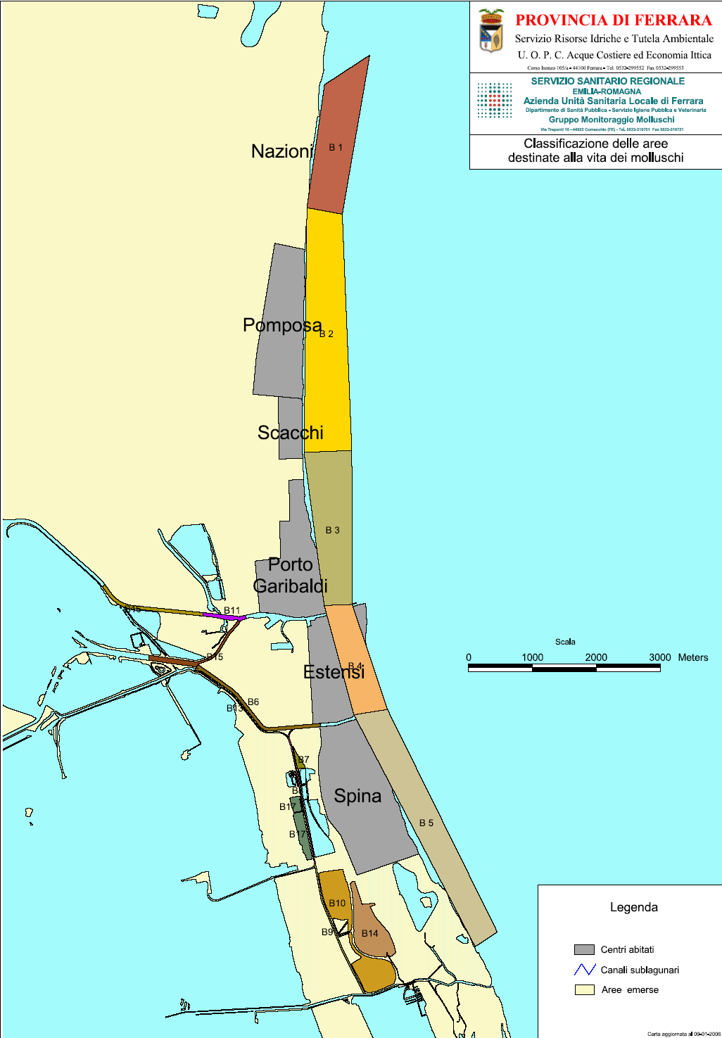 Mappa Litorale e Acque Interne di Comacchio