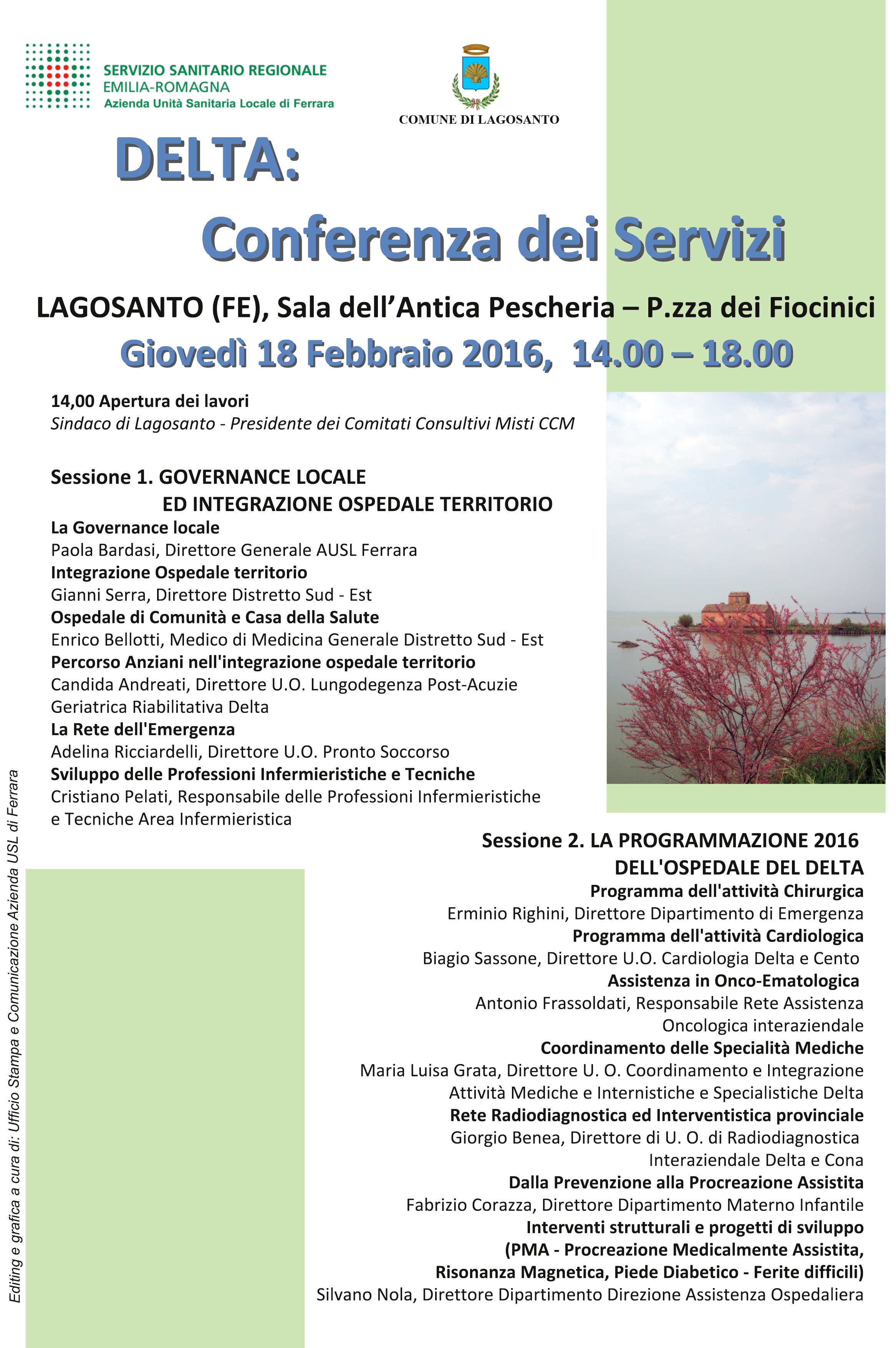 Conferenza dei Servizi del Delta - Giovedì 18 Febbraio 2016