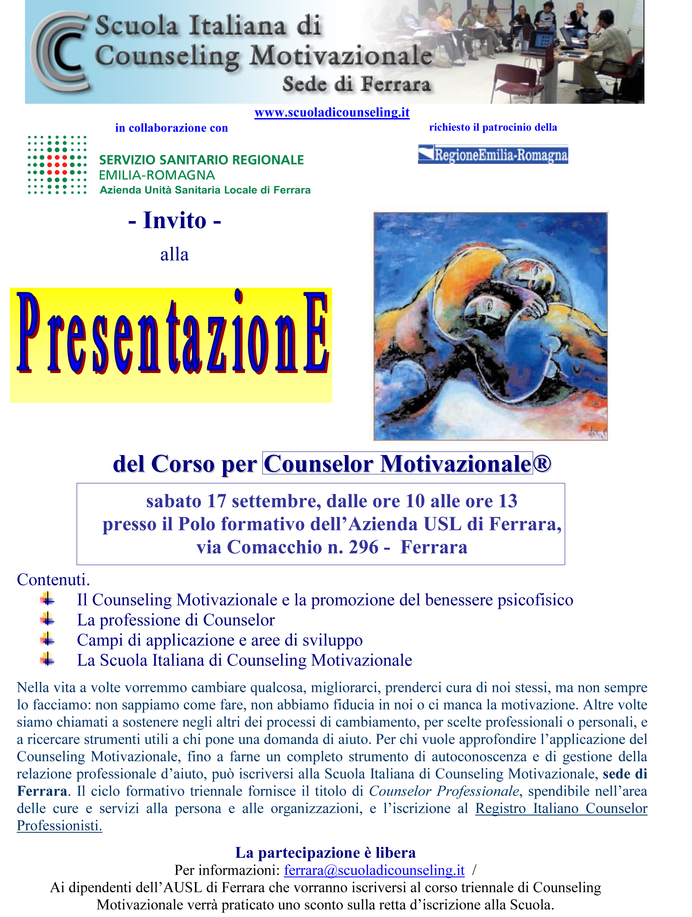 Presentazione Corso Counselor Motivazionale