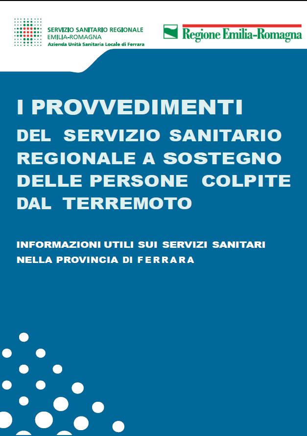 Copertina opuscolo provvedimenti sostegno delle persone colpite dal terremoto