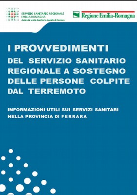 Copertina opuscolo provvedimenti sostegno delle persone colpite dal terremoto