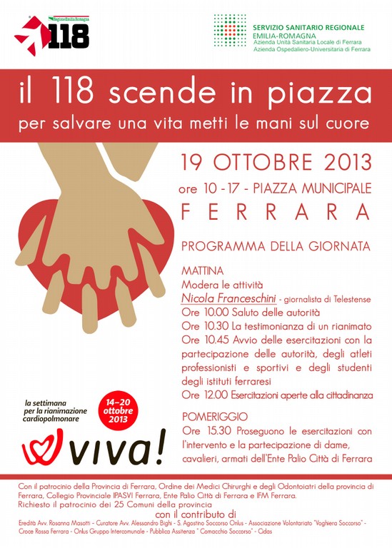 Il 118 scende in piazza, 19 ottobre 2013 - LOCANDINA