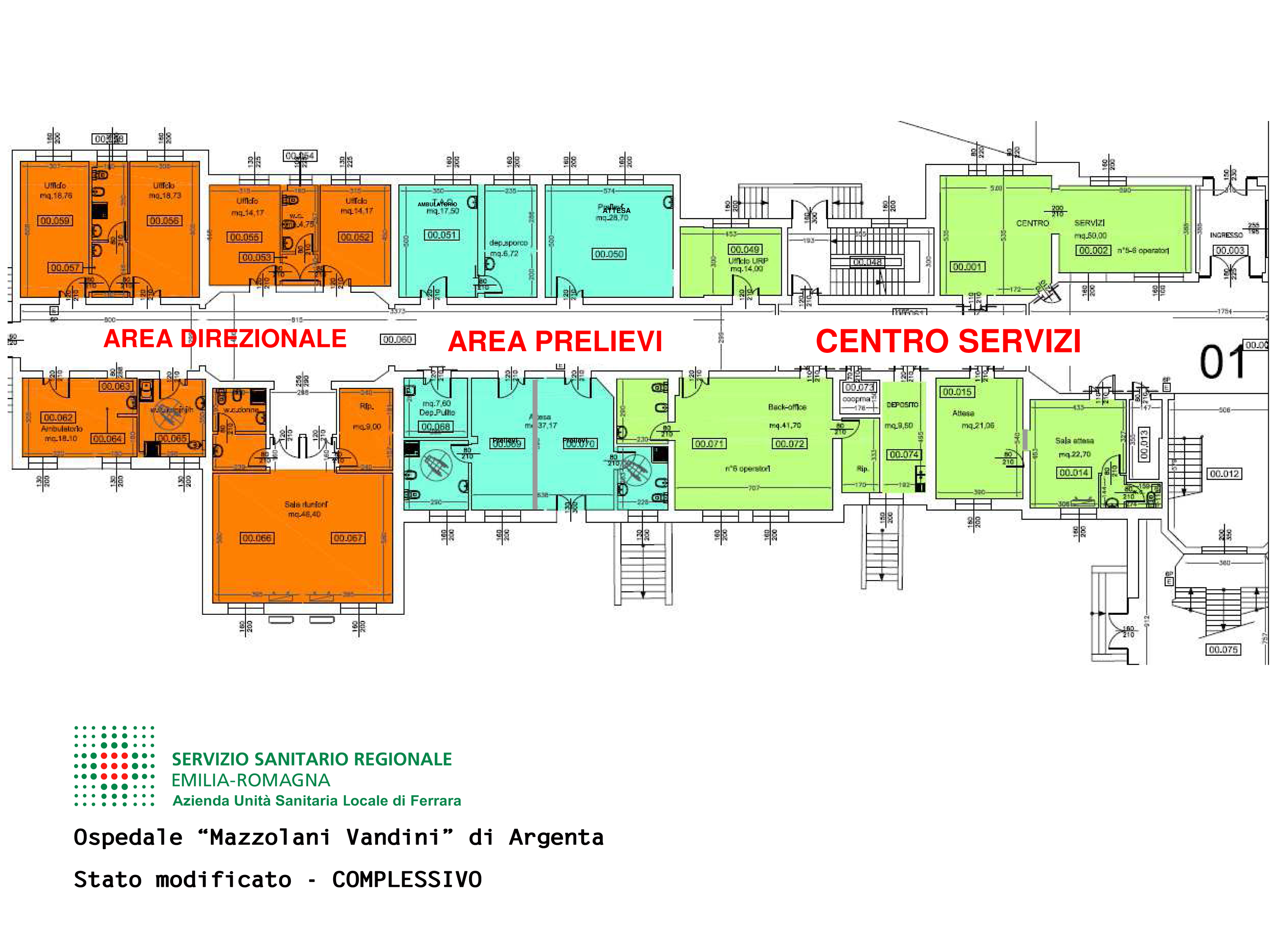 Ospedale di Argenta - nuovi locali area direzionale, centro servizi e centro prelievi