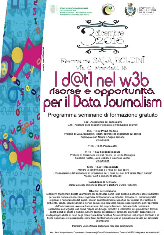 I dati nel web. Risorse e opportunità per il Data Journalism - Ferrara, 3 dicembre 2016 