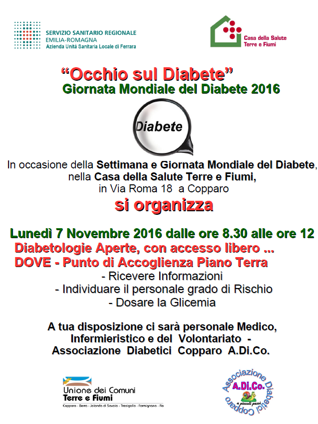 Occhio al Diabete - Copparo, 7 novembre 2016