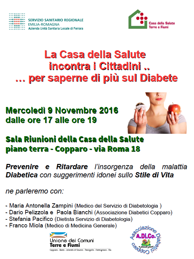 Per saperne di più sul Diabete - Copparo, 9 novembre 2016