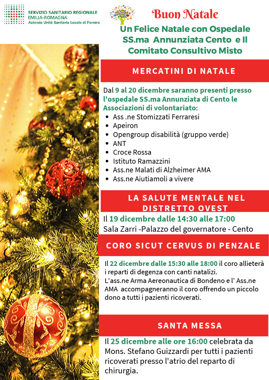 Iniziative natalizie all'ospedale di Cento - Dicembre 2019