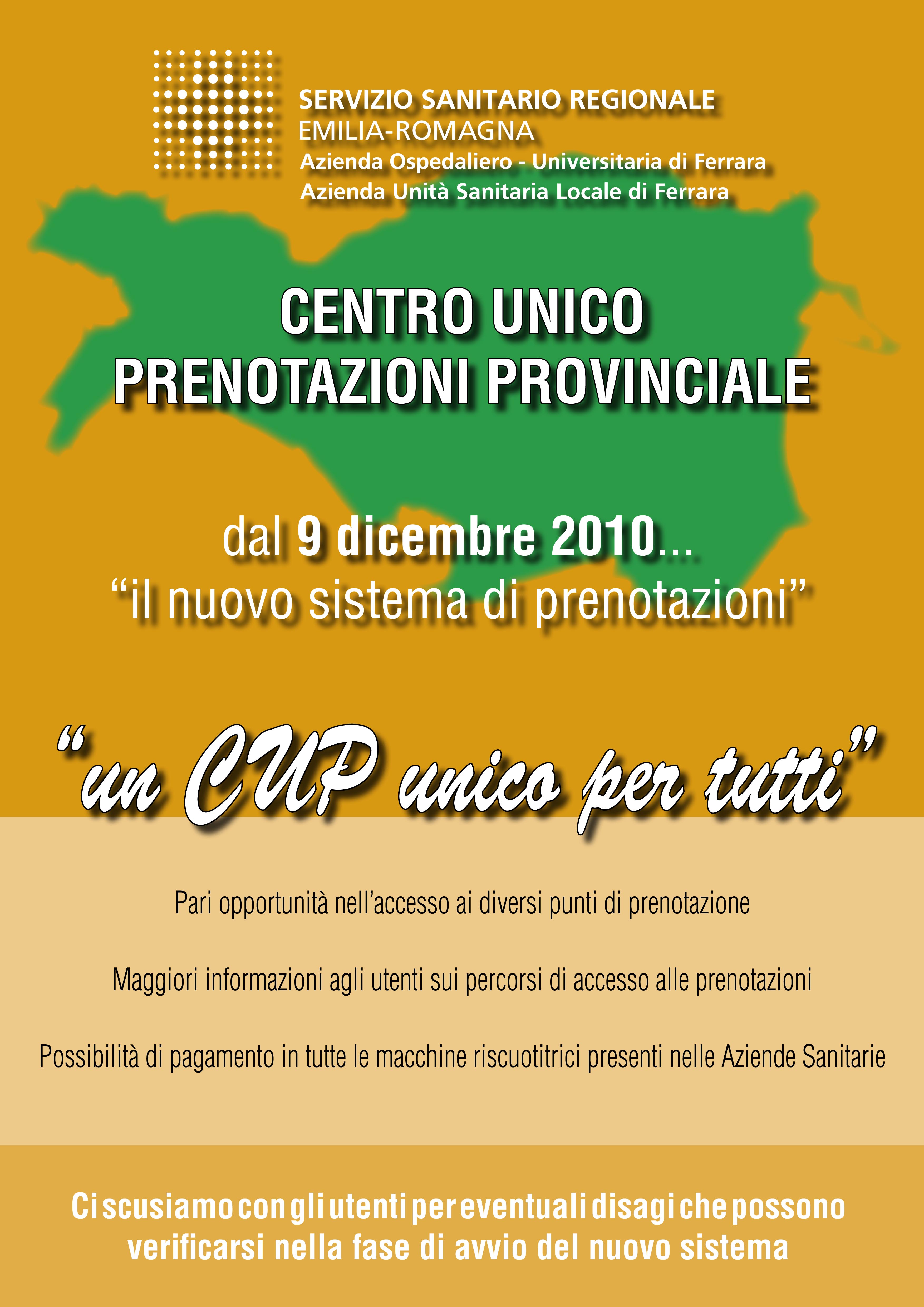 CUP Unico Provinciale: il nuovo sistema di prenotazione a Ferrara e provincia
