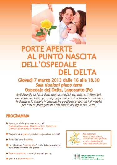 7 marzo "Porte aperte al Punto Nascita dell'Ospedale del Delta"