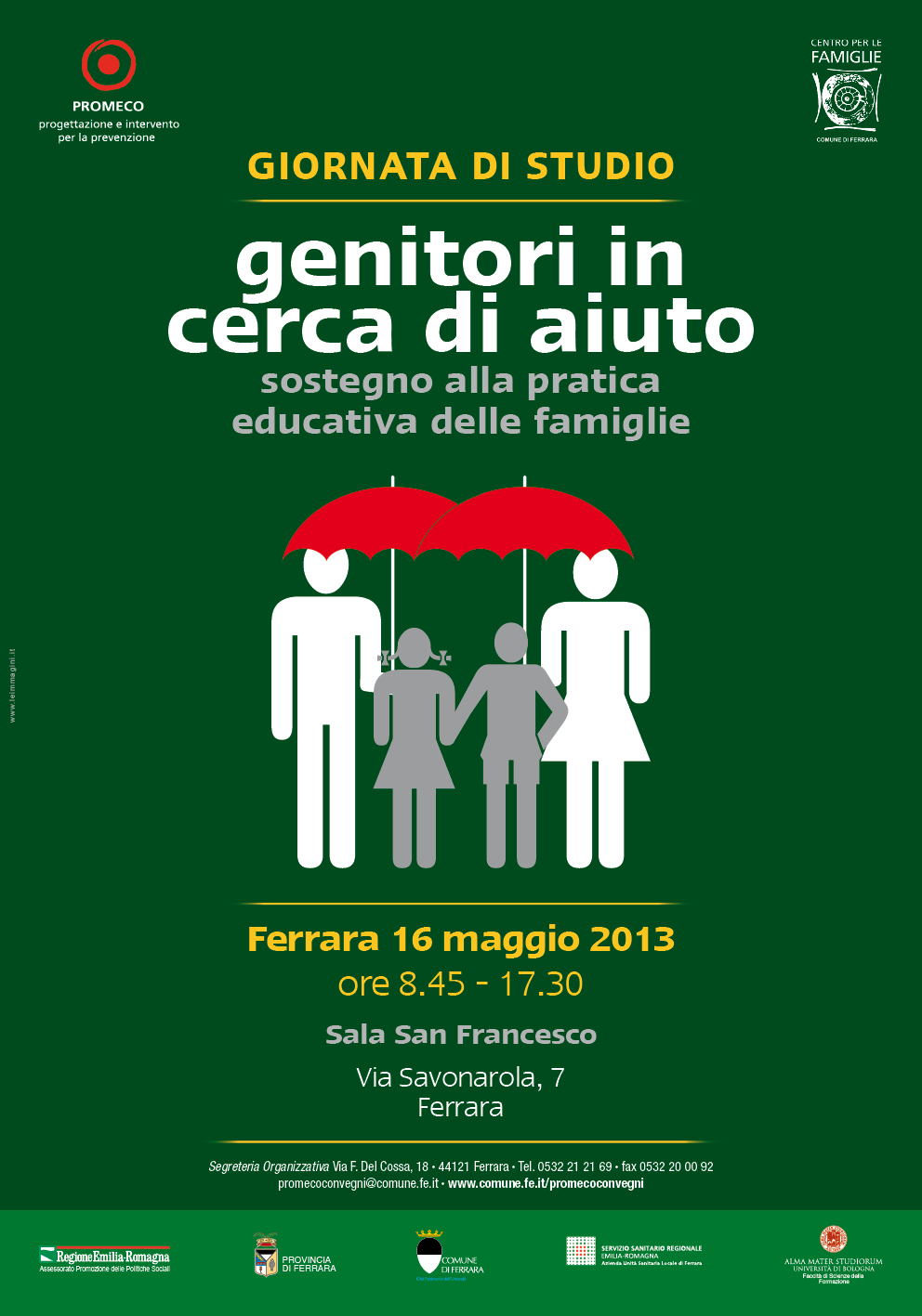 Nuova sede per la giornata di studio "Genitori in cerca di aiuto - sostegno alla pratica educatica delle famiglie"  