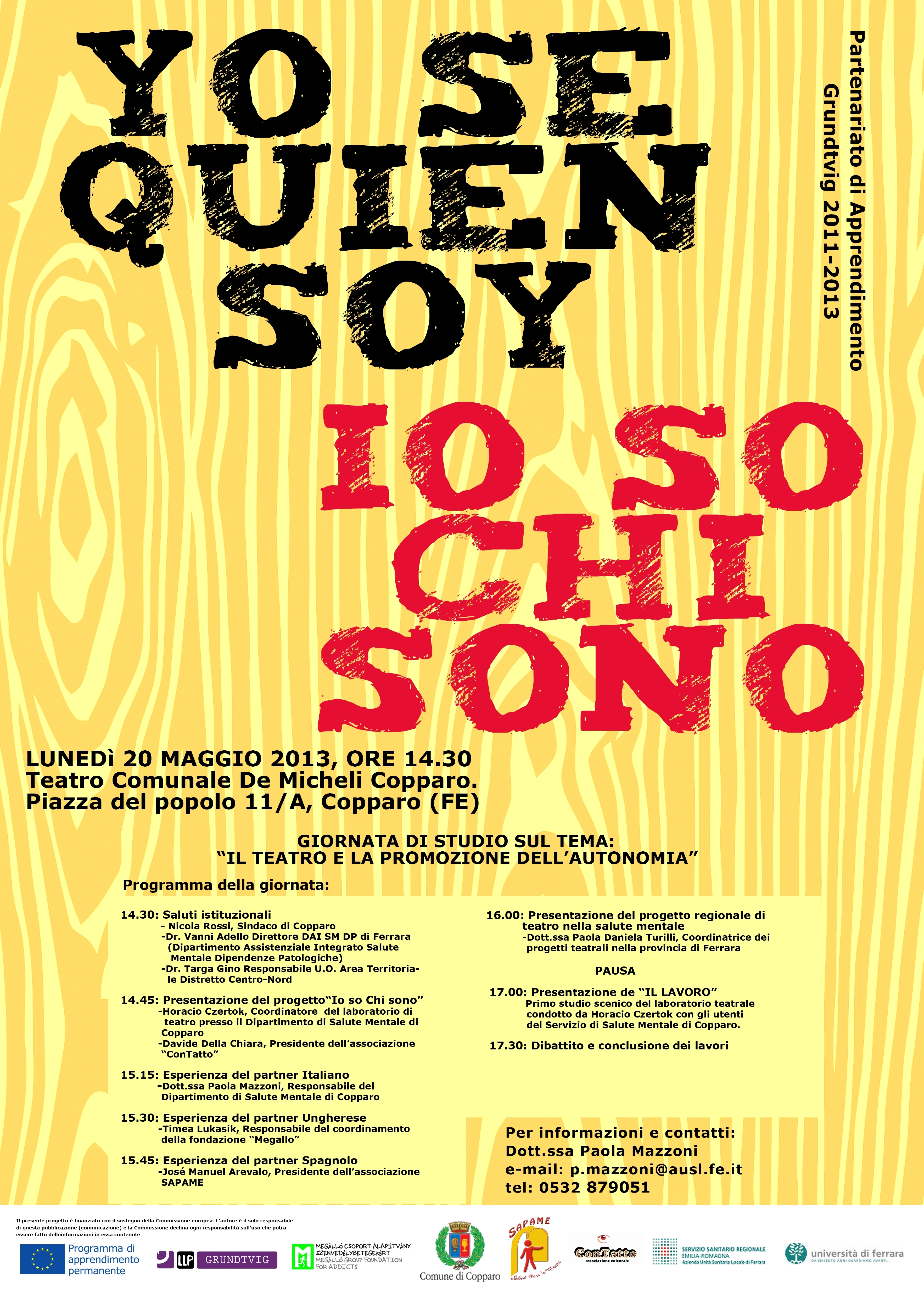 Yo se quien soy - Io so chi sono: giornata di studio a Copparo lunedì 20 Maggio 2013 alle 14.30