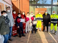 Festa al centro vaccinale di Cento per l'avvio delle vaccinazioni anti-Covid alla fascia 5-11 anni