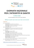 Giornata nazionale per l'integrità in sanità: l'evento il 6 aprile a Roma. Sarà visibile anche on line 