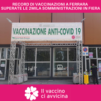 Record di vaccinazioni a Ferrara: superate le 2mila somministrazioni in Fiera