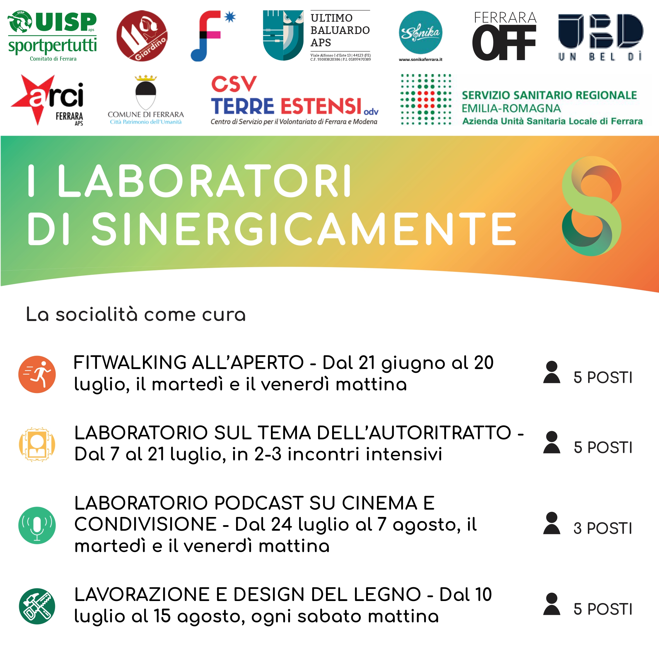 SinergicaMente, al via i laboratori "da pazienti a cittadini"